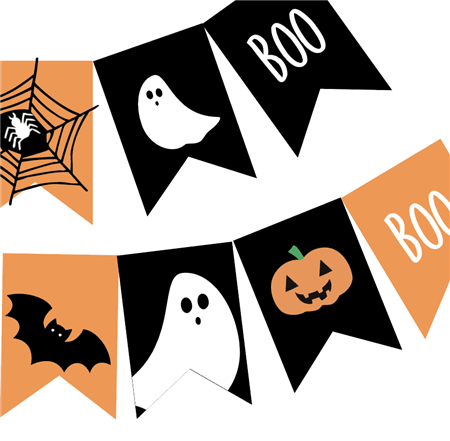 Banderín rectangulos Halloween